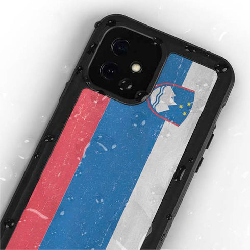 Slovenia Flag Distressed iPhone 12 Waterproof Case